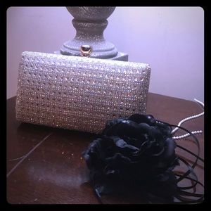 Gold stud Embellished Clutch Lauiren Loiiaine